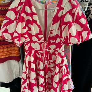 Pink and White Floral Dress